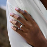 1.03ct Round F- VS1 Lab Grown Diamond Pave Engagement Ring